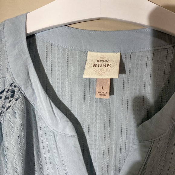 Knox Rose casual button up dress, large, light blue - Picture 3 of 4